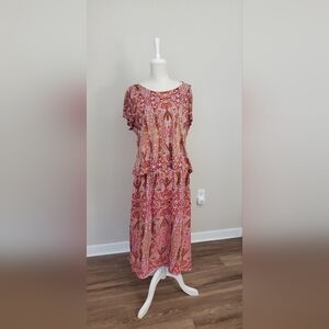 Coldwater Creek Pink Paisley 2 Piece Set Size XL